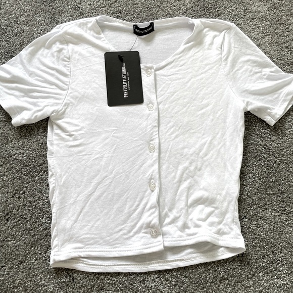 PrettyLittleThing Tops - brand new crop white button shirt